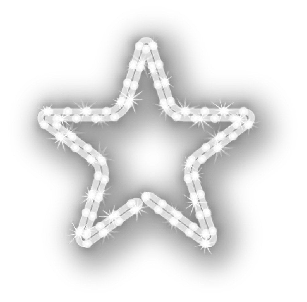 MK Illumination Lichtmotive QF+ – Snow Flake®, Classic Flake, Pentor®, Wega & Orion (2D-LED-Motive) – Pentor® Stern Ø 45 cm · Brillantweiß (160-019)