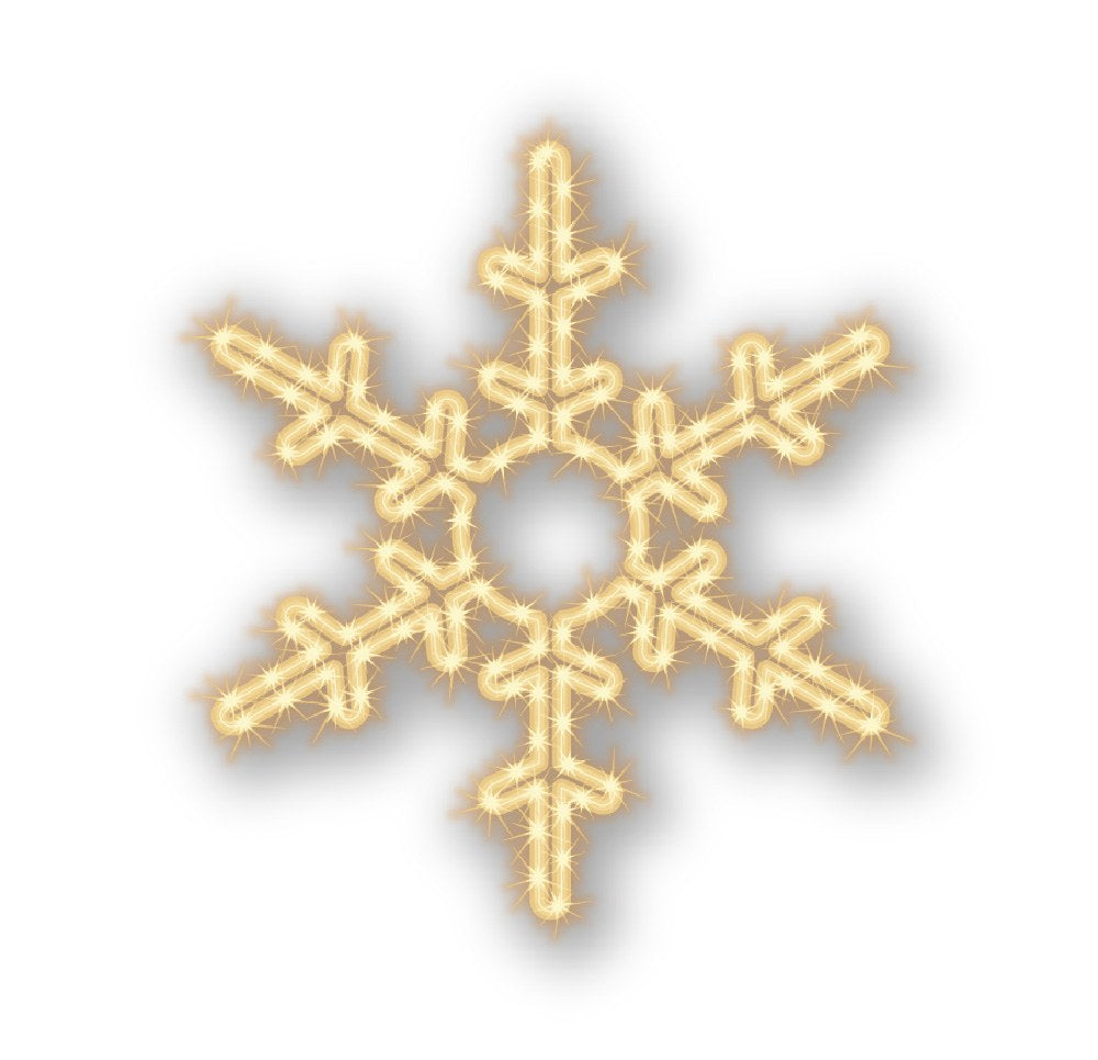 MK Illumination Lichtmotive QF+ – Snow Flake®, Classic Flake, Pentor®, Wega & Orion (2D-LED-Motive) – Classic Flake Schneeflocke Ø 55 cm · Warmweiß (160-034)