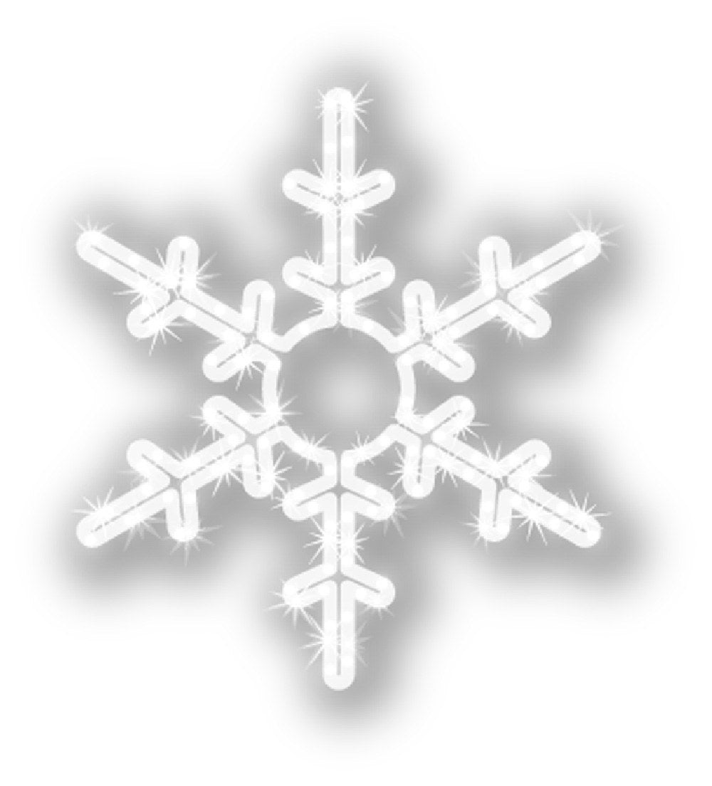 MK Illumination Lichtmotive QF+ – Snow Flake®, Classic Flake, Pentor®, Wega & Orion (2D-LED-Motive) – Classic Flake Schneeflocke Ø 55 cm · Brillantweiß (160-035)