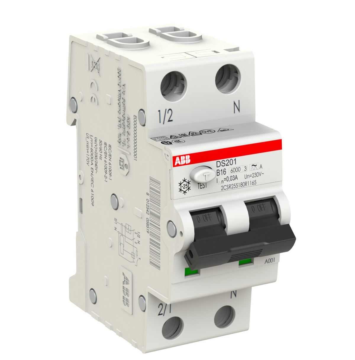 ABB FI/LS-Schalter DS201 B16 A30, 1P+N, 6kA - 2CSR255180R1165