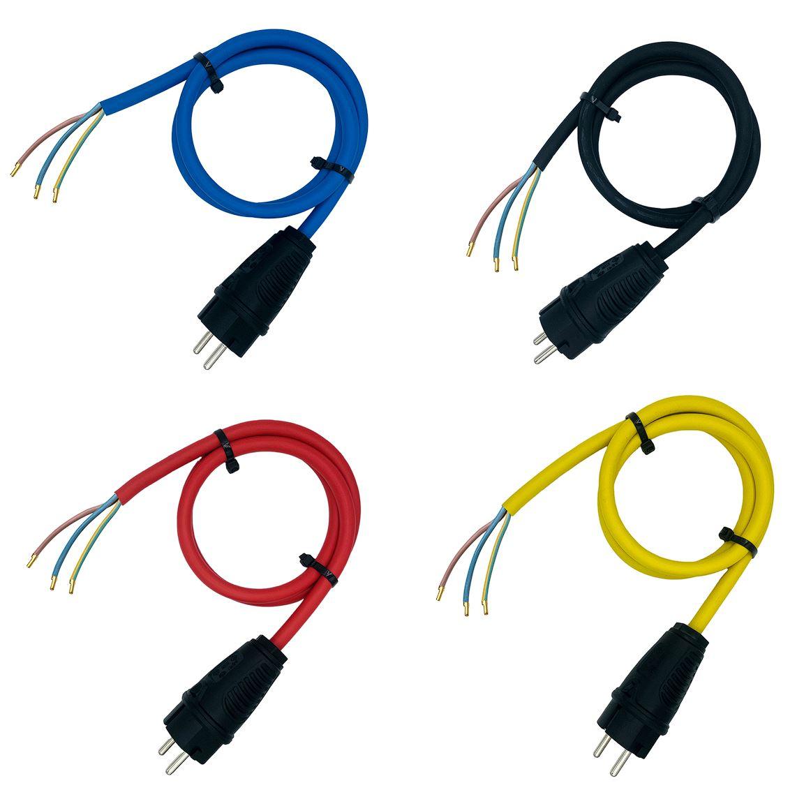 Schuko-Anschlussleitung H07RN-F 3G2,5 mm², PCE Vollgummi-Stecker, IP44 – Produktübersicht