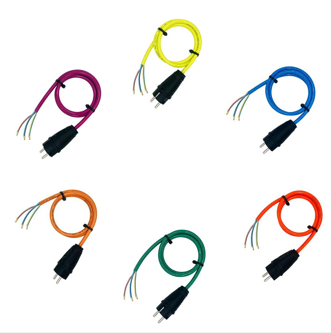 Schuko-Anschlussleitung PUR H07BQ-F 3G2,5 mm², PCE Vollgummi-Stecker, IP44 – Produktübersicht