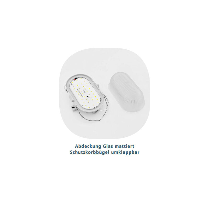 Ovalleuchte LED, 10 W, Lichtfarbe einstellbar, IP44, weiß