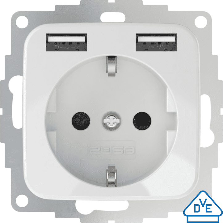 2USB 106207 USB-Steckdose, reinweiß glänzend - sinoselektroshop.com