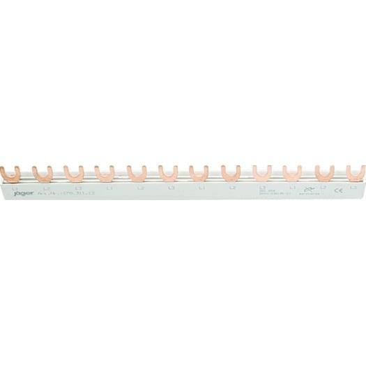 3-Phasen-Gabelschiene geschlossen, 12 Module, L-Ausführung, 210 mm lang - sinoselektroshop.com