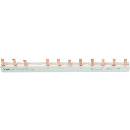 3-Phasen-Stiftschiene geschlossen, 11 Module, L-Ausführung, FI/LS Kombi, 178 mm lang - sinoselektroshop.com