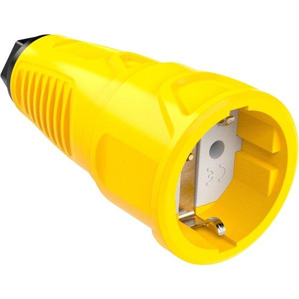 PCE Taurus Schuko-Kupplung 2510 in Gelb, Polyamid-Einsatz, IP20, 16 A, 250 V, 3-polig