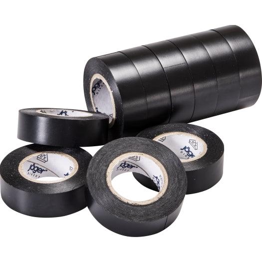 VDE-PVC-Isolierband, schwarz, Stärke = 0,15mm, Breite = 15mm, 10m Länge, 10 Stück - sinoselektroshop.com