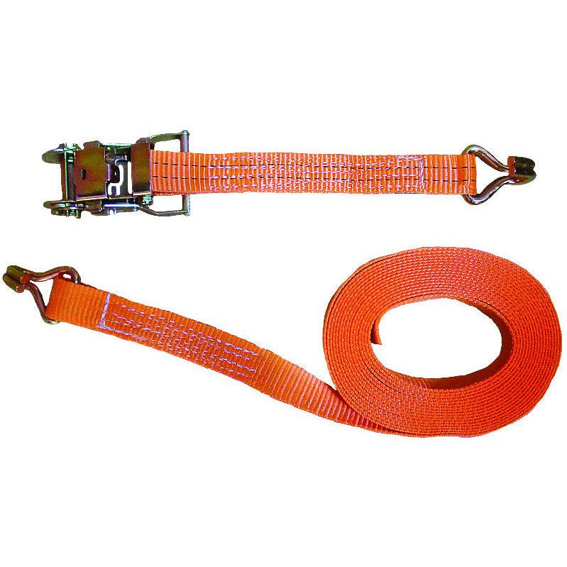 Zurrgurt 1000/2000 kg, Länge 8 m, zweiteilig mit Ratsche u. Spitzhaken, scheuer- u. abriebfest - sinoselektroshop.com