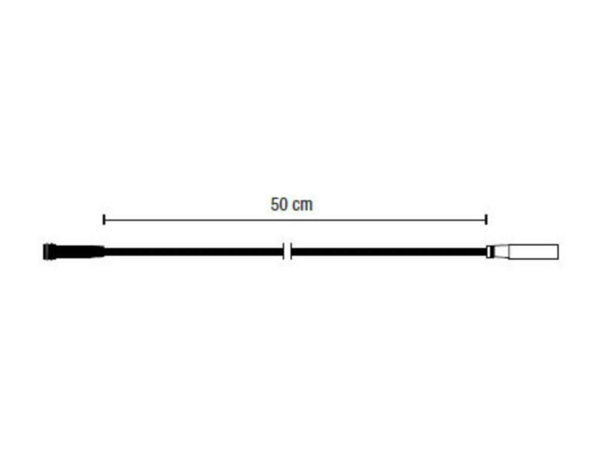 MK Illumination Rope Light ↔ QF+ Adapter – Übergänge zwischen Lichtschlauch und QuickFix®-System – QF+ → Rope Light · 50 cm · schwarz (001-141) – Maßzeichnung