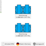 SANOS Wandverteiler ABB/PCE - 4x Schukodose | paarweise gesichert | SAN032