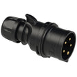 CEE-Stecker PCE 025-6x, 5-polig, 32 A, 400 V, schwarz, Schutzart IP44, gerade Bauform