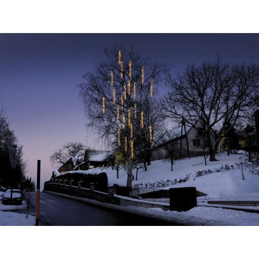 MK Illumination Magic String Lite® QF+ – LED-Lichtbündel-Kette 1,25 / 2,5 / 5 / 6 m – 2,5 m · 120 LED · Warmweiß · schwarzes Kabel (019-406) – Anwendung / Detail