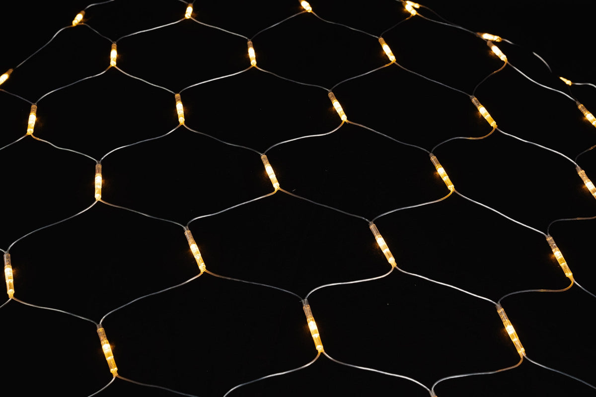 MK Illumination Mesh Lite® 36 V – LED-Lichternetz Niedervolt – 2 × 1 m · 96 LED / Warmweiß / Transparent (029-012) – Anwendung / Detail