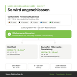 Küchenanschlussbox-Set, Splitter-Box mit 1/2/3/5/10m Kabel - Küchenanschlussverteiler 3-fach für Kochfeld & Backofen