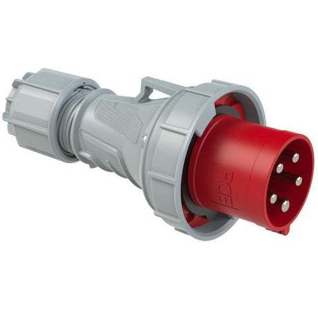 CEE-Stecker PCE 045-6, 5-polig, 125 A, 400 V, Kennfarbe rot, Schutzart IP67, gerade Bauform