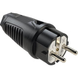 PCE Taurus Schuko-Stecker IP54 mit Polyamid-Einsatz in Schwarz, 16 A, 250 V, Typ 0511