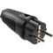 PCE Taurus Vollgummi-Schuko-Stecker IP54 in Schwarz, 16 A, 250 V, Typ 0512