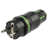 PCE Top Taurus Schuko-Stecker IP54 in Grün, gummiertes PA6-Gehäuse, Typ 05721-su