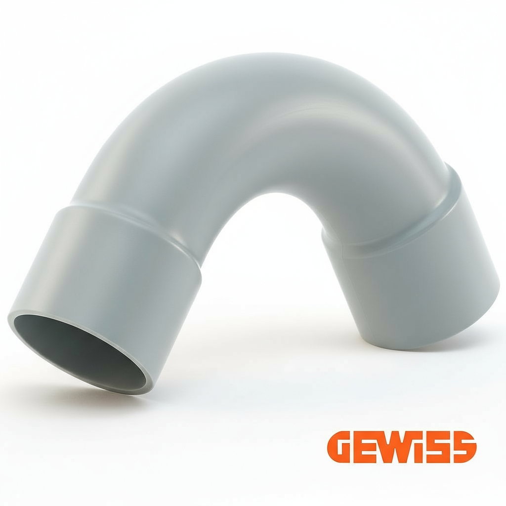 PVC-Rohrbogen 90° M25 mit angeformter Muffe, lichtgrau RAL 7035, Verpackungseinheit 2 Stück