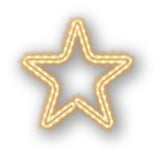 MK Illumination Lichtmotive QF+ – Snow Flake®, Classic Flake, Pentor®, Wega & Orion (2D-LED-Motive) – Pentor® Stern Ø 45 cm · Warmweiß (160-018)