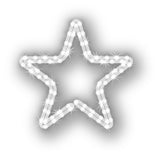 MK Illumination Lichtmotive QF+ – Snow Flake®, Classic Flake, Pentor®, Wega & Orion (2D-LED-Motive) – Pentor® Stern Ø 45 cm · Brillantweiß (160-019)