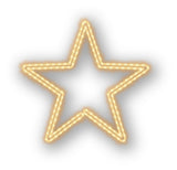 MK Illumination Lichtmotive QF+ – Snow Flake®, Classic Flake, Pentor®, Wega & Orion (2D-LED-Motive) – Pentor® Stern Ø 70 cm · Warmweiß (160-020)