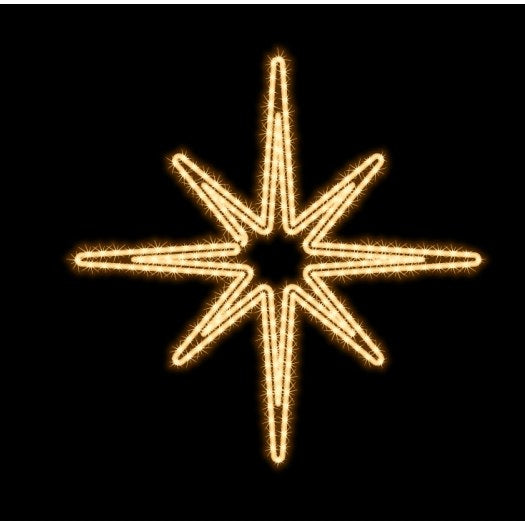MK Illumination Lichtmotive QF+ – Snow Flake®, Classic Flake, Pentor®, Wega & Orion (2D-LED-Motive) – Orion Ø 95 cm · Warmweiß (160-026) – Anwendung / Detail