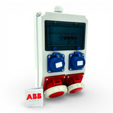 SANOS IP67 Wandverteiler ABB/PCE -  1x CEE 32A 1x CEE 16A und 2x Schukodose mit FI | SAN035