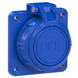 PCE Schuko-Anbaudose 20352-8b, 16 A, 230 V, IP68, Flansch 75x75 mm, Ausführung mit Federklappdeckel