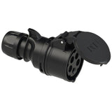 CEE-Kupplung PCE 215-6x, 5-polig, 16 A, 400 V, schwarz, Schutzart IP44, gerade Bauform