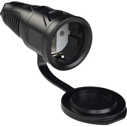 PCE Taurus Schuko-Kupplung 2511-ss, IP54, Deckel am Band, Polyamid-Einsatz, 16 A, 250 V