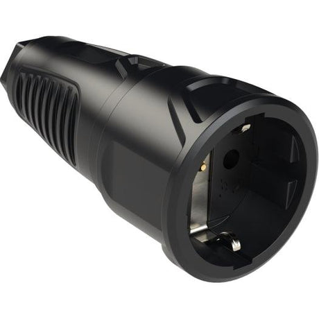 PCE Taurus Schuko-Kupplung 2520 in Schwarz, Gummi-Einsatz, IP20, 16 A, 250 V, 3-polig