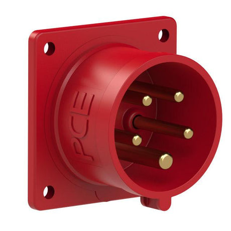 CEE-Anbaugerätestecker 5-polig 400V IP44, gerade Bauform, Flanschmaß 70x70 mm, Hersteller PCE