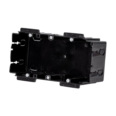 Geräteeinbaudose 2-fach mit Krallenbefestigung, 142 x 68 x 47 mm, Polypropylen schwarz