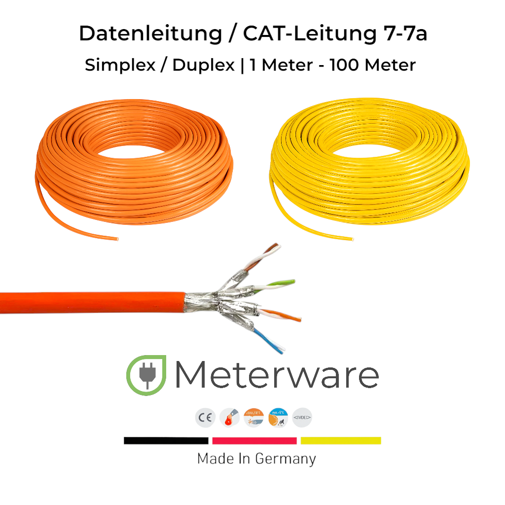 Datenleitung / CAT-Leitung 7-7a | Simplex / Duplex | 1 Meter - 100 Meter