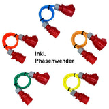 CEE-Verlängerung 16A - 400V - 5-polig mit Phasenwender | PUR Gummileitung H07BQ-F 5G1,5mm² - 5G2,5mm² | 1,00 bis 50,00 Meter | verschiedene Farben