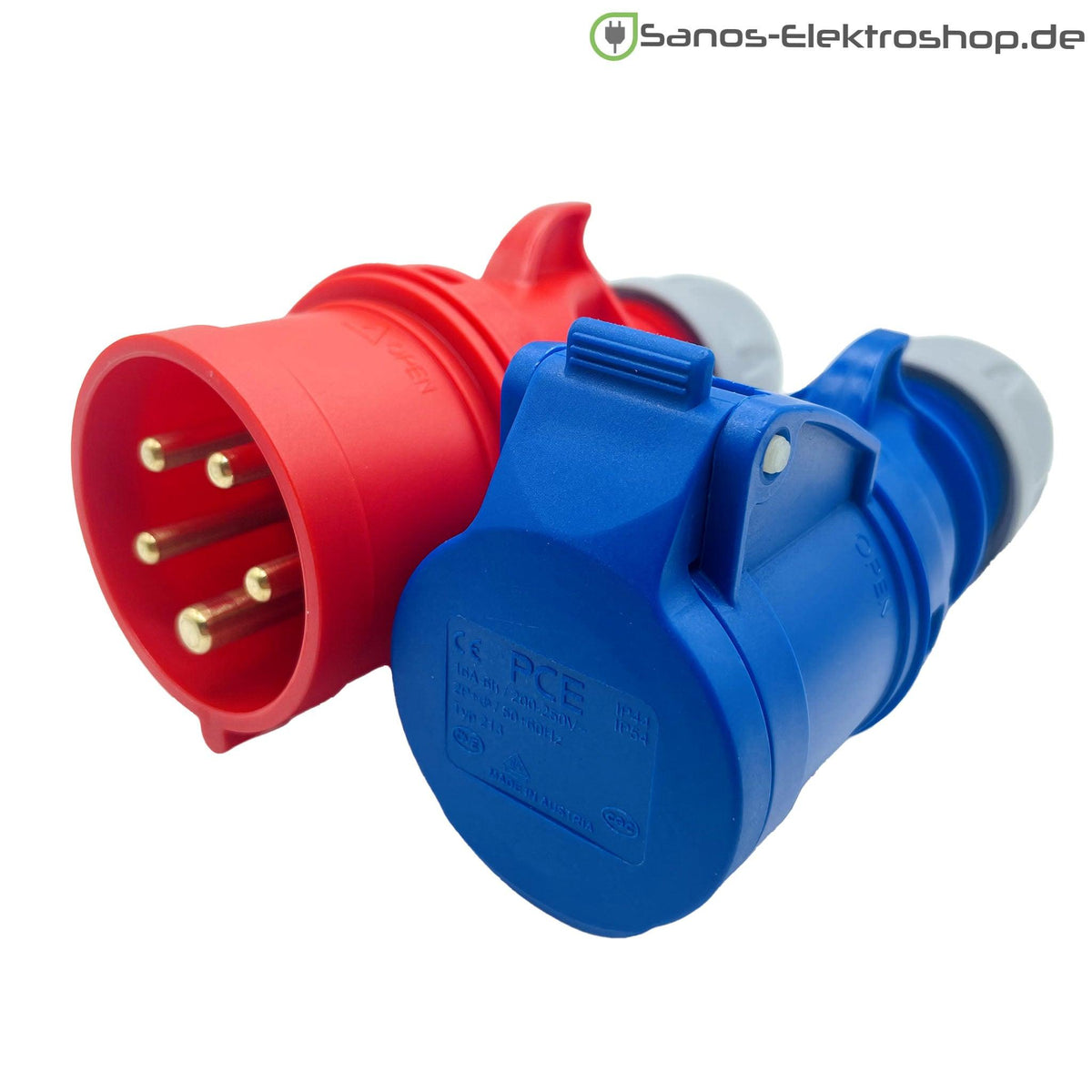Adapterleitung H07RN-F 3G2,5, Gesamtlänge ca. 0,5 m, Steckverbinder nach IEC 60309, Schutzart IP44
