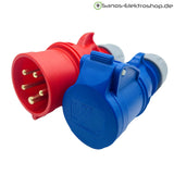 Adapterleitung H07RN-F 3G2,5, Gesamtlänge ca. 0,5 m, Steckverbinder nach IEC 60309, Schutzart IP44