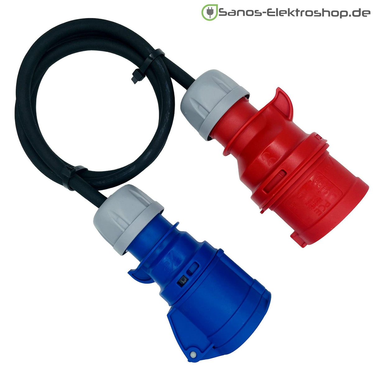 CEE-Adapter, Eingang CEE-Stecker 5-polig 16 A 400 V, Ausgang CEE-Kupplung 3-polig 16 A 230 V, IP44