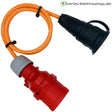 CEE-Adapter 5-polig 16 A 400 V auf Schuko-Kupplung 230 V mit PUR-Leitung H07BQ-F 3G2,5
