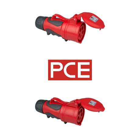 PCE GRIP CEE-Kupplung, 5-polig 3P+N+PE, 400 V, 16 A oder 32 A, Schutzart IP54
