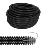 GEWISS Wellrohr M16 mit Einzugshilfe, flexibles PVC-Leerrohr mit eingezogenem Zugdraht, schwarz