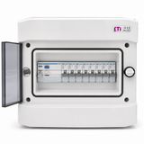 Aufputzverteiler IP65 bestückt - Hager FI + Hager B16 - inkl. Phasenschiene & N/PE-Klemme