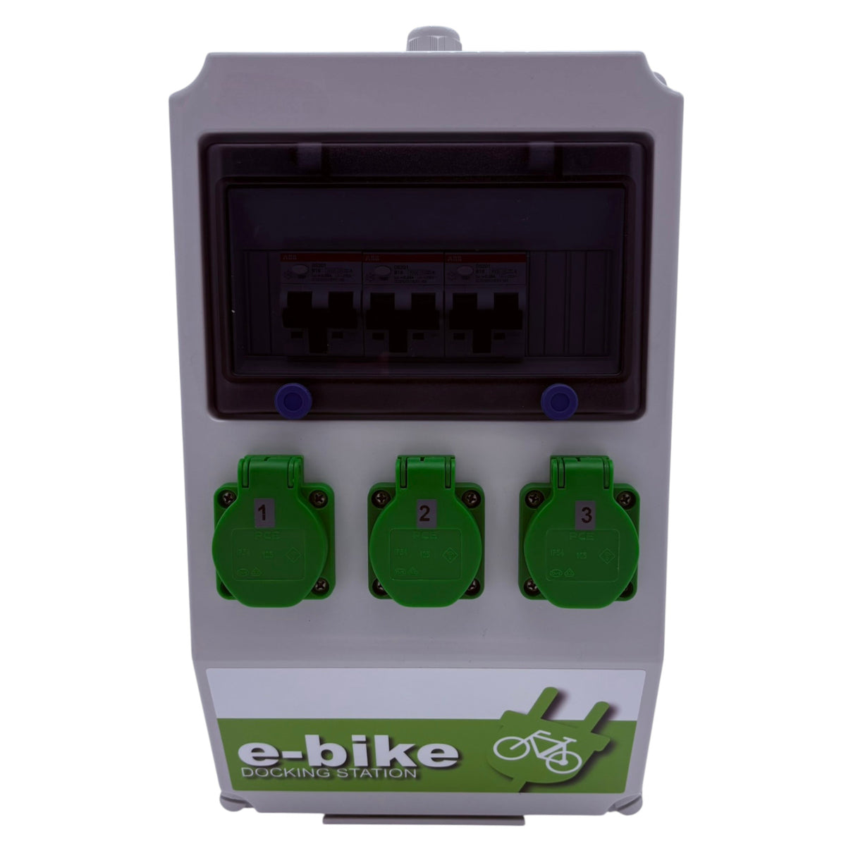 SANOS e-bike Wandverteiler ABB/PCE -  3x Schukodosen 230 V mit FI/LS | SAN006