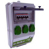 SANOS e-bike Wandverteiler ABB/PCE -  3x Schukodosen 230 V mit FI/LS | SAN006