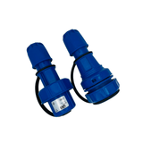 Wasserdichte Schuko-Verlängerung IP68, Gummileitung H07RN-F – Steckvorrichtungen in Blau
