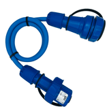 Wasserdichte Schuko-Verlängerung IP68, Gummileitung H07RN-F – Ausführung in Blau