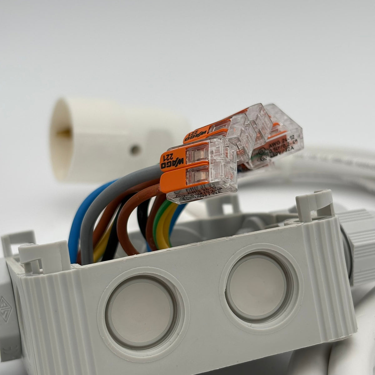Küchenanschlussbox, Splitter-Box mit 5m Kabel - Küchenanschlussverteiler 3-fach für Kochfeld & Backofen
