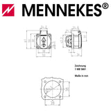 MENNEKES Anbausteckdose Schuko 16A 230V IP54 für mobile Verteiler - verschiedene Farben